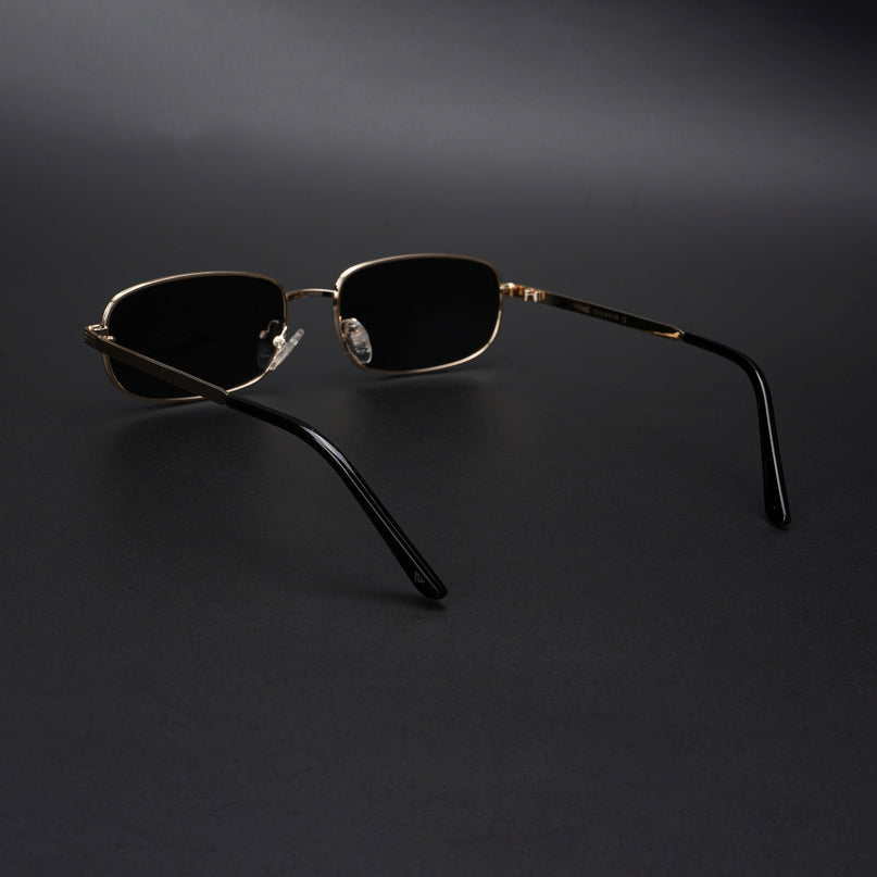Vesper |  Golden Rectangle Polarized Sunglasses (Black Lens - PMG5846)