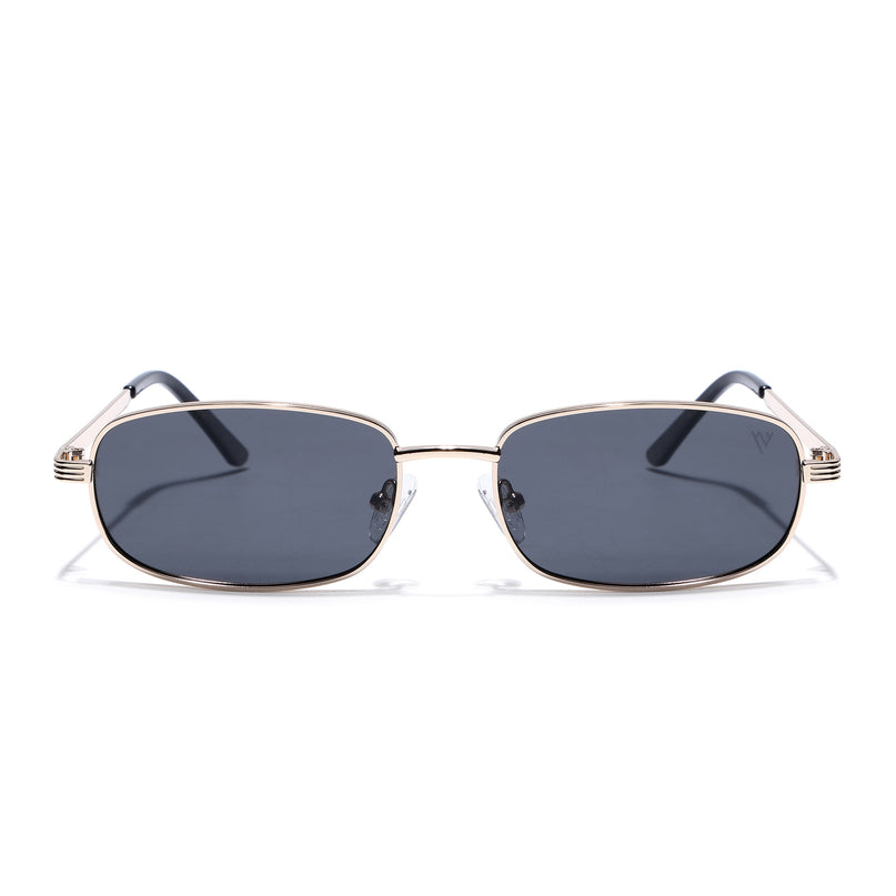 Vesper |  Golden Rectangle Polarized Sunglasses (Black Lens - PMG5846)