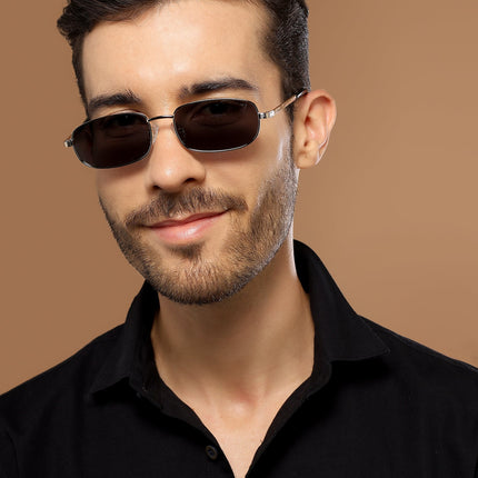 Vesper |  Golden Rectangle Polarized Sunglasses (Black Lens - PMG5846)