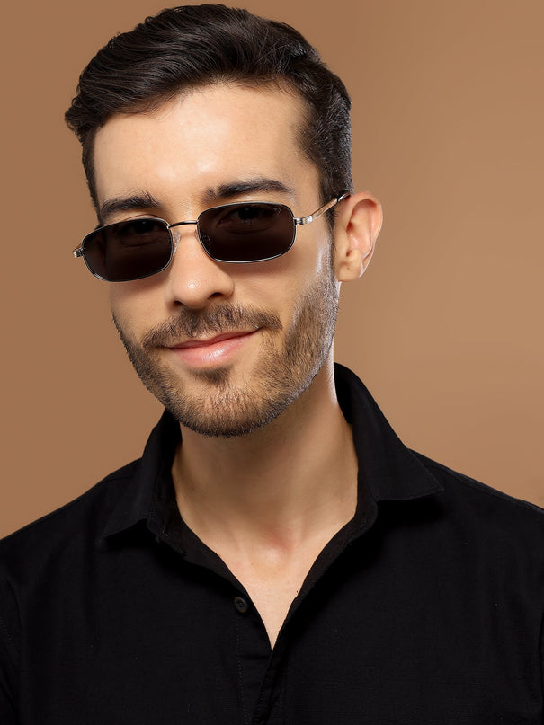 Vesper |  Golden Rectangle Polarized Sunglasses (Black Lens - PMG5846)