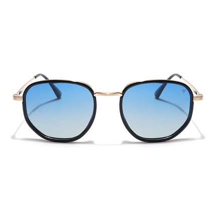 Voyage Select Square Polarized Sunglasses (Blue Lens | Black & Golden Frame - SLPMG5939)