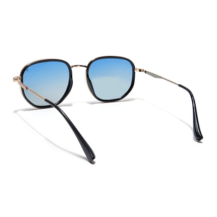 Voyage Select Square Polarized Sunglasses (Blue Lens | Black & Golden Frame - SLPMG5939)