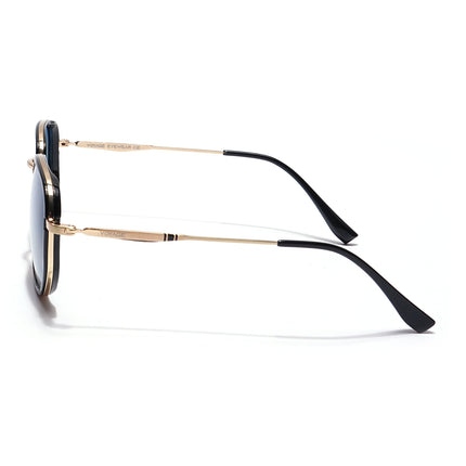 Voyage Select Square Polarized Sunglasses (Blue Lens | Black & Golden Frame - SLPMG5939)