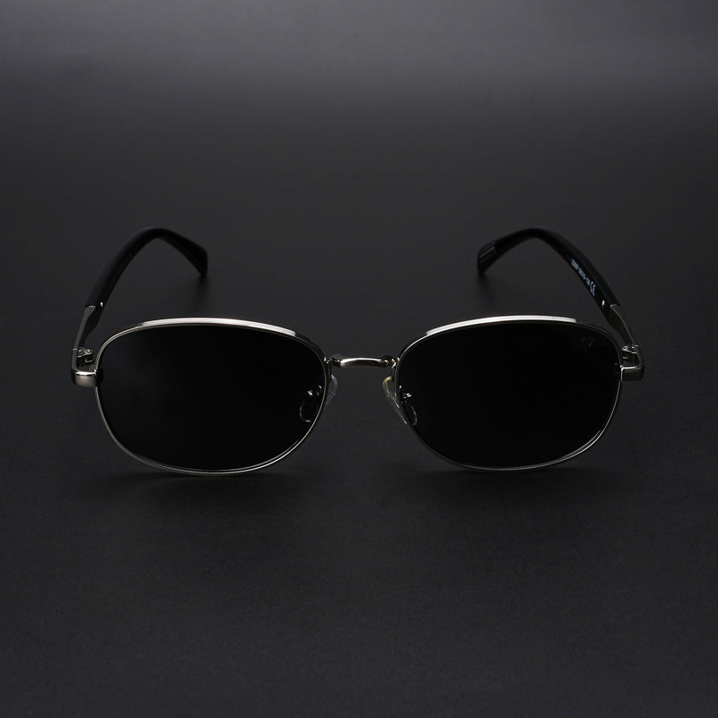 Dash | Silver Unisex Polarized Sunglasses | Black Lens - PMG5848