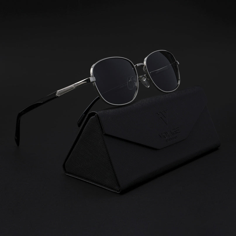 Dash | Silver Unisex Polarized Sunglasses | Black Lens - PMG5848