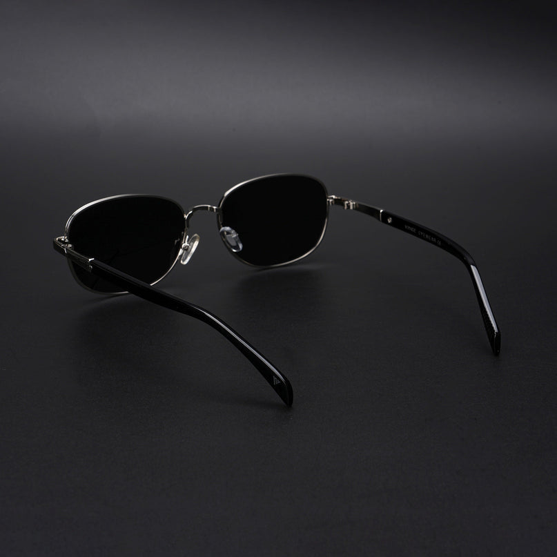Dash | Silver Unisex Polarized Sunglasses | Black Lens - PMG5848