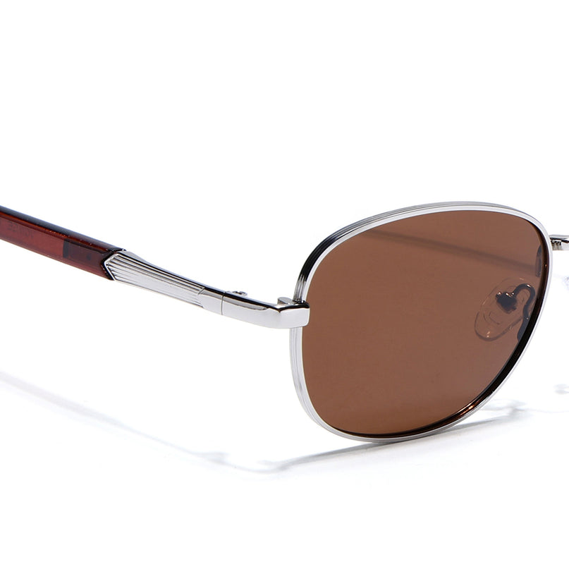 Dash | Silver Unisex Polarized Sunglasses | Brown Lens - PMG5849