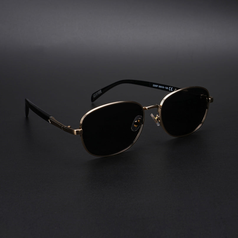 Dash | Gold Unisex Polarized Sunglasses | Black Lens - PMG5850