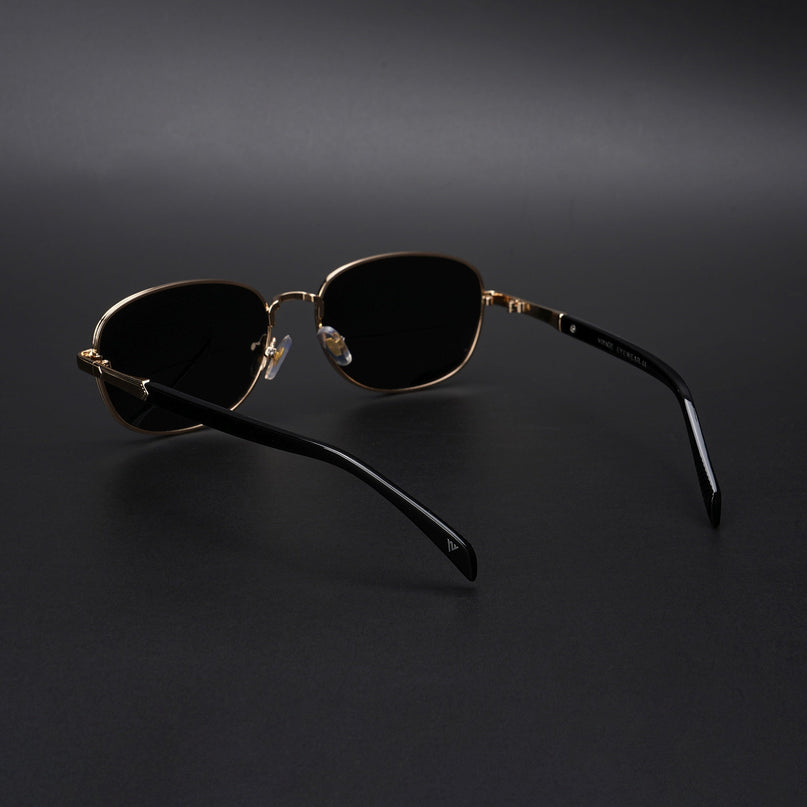Dash | Gold Unisex Polarized Sunglasses | Black Lens - PMG5850