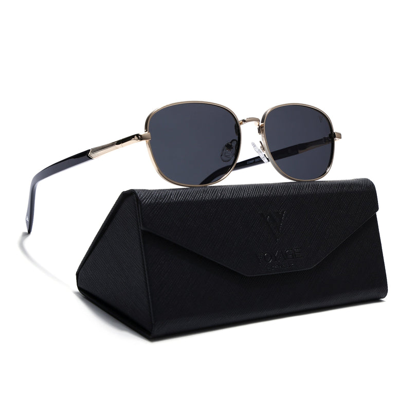 Dash | Gold Unisex Polarized Sunglasses | Black Lens - PMG5850
