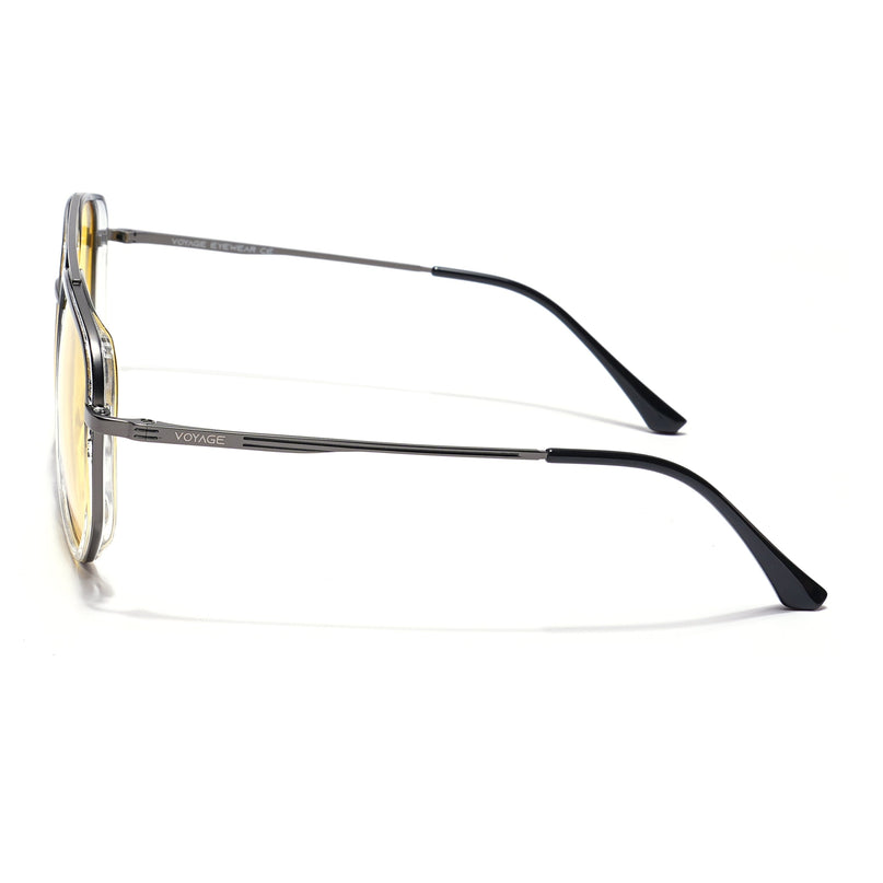 Voyage Select Square Polarized Sunglasses (Yellow Lens | Black & Transparent Frame - SLPMG5967)