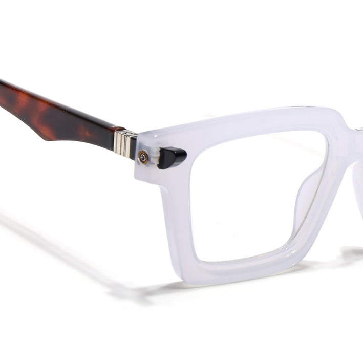 Voyage Goat Matt Transparent Square Eyeglasses for Men & Women - MG4879-C3