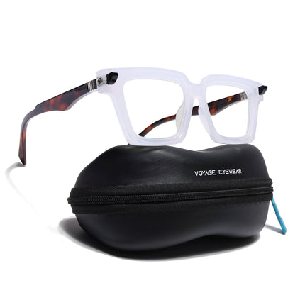Voyage Goat Matt Transparent Square Eyeglasses for Men & Women - MG4879-C3
