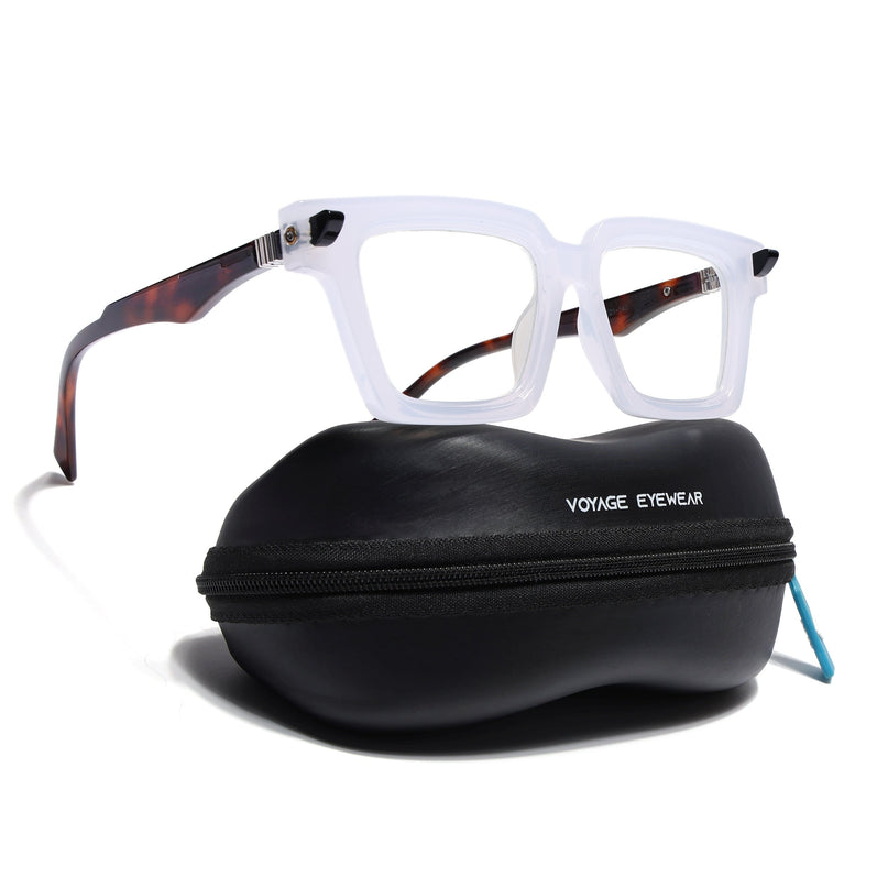 Voyage Goat Matt Transparent Square Eyeglasses for Men & Women - MG4879-C3