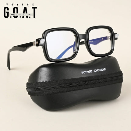 Voyage Goat Shine Black Square Eyeglasses for Men & Women - MG4881-C1