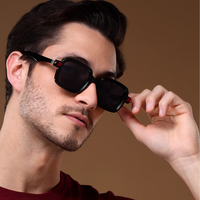 Shine Black Square Sunglasses - MG4885