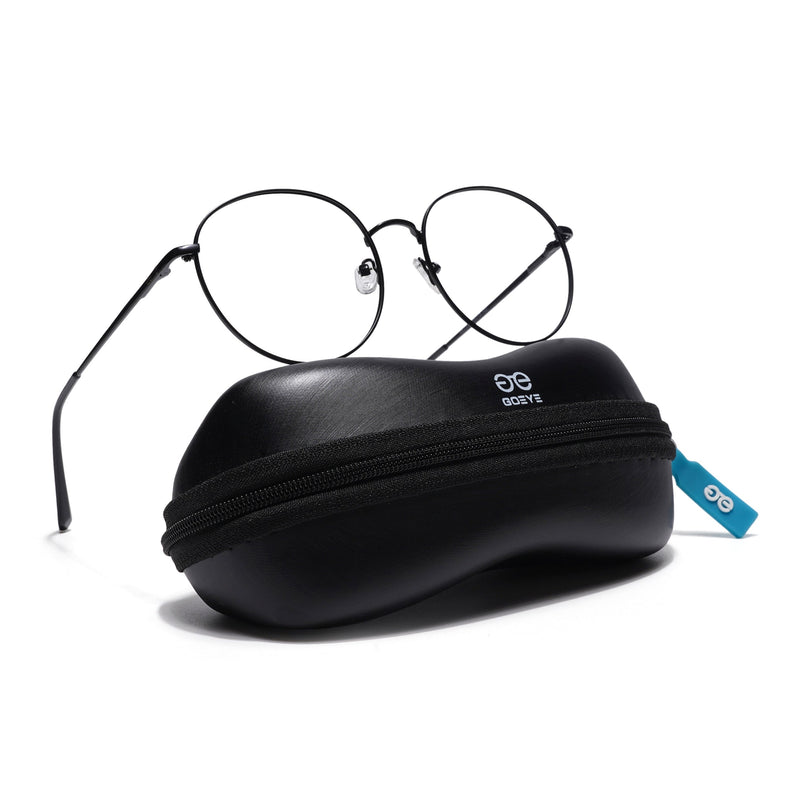 Goeye Thin Black Round Eyeglasses for Men & Women - GE1790-C1