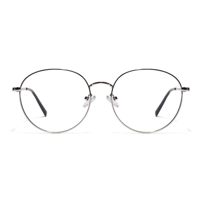 Goeye Thin Silver Round Eyeglasses for Men & Women - GE1791-C2