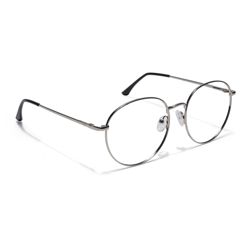 Goeye Thin Silver Round Eyeglasses for Men & Women - GE1791-C2