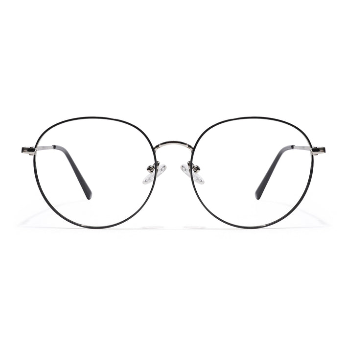 Goeye Thin Black & Silver Round Eyeglasses for Men & Women - GE1792-C3
