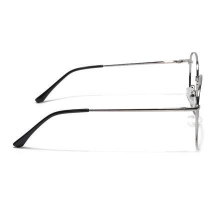Goeye Thin Black & Silver Round Eyeglasses for Men & Women - GE1792-C3