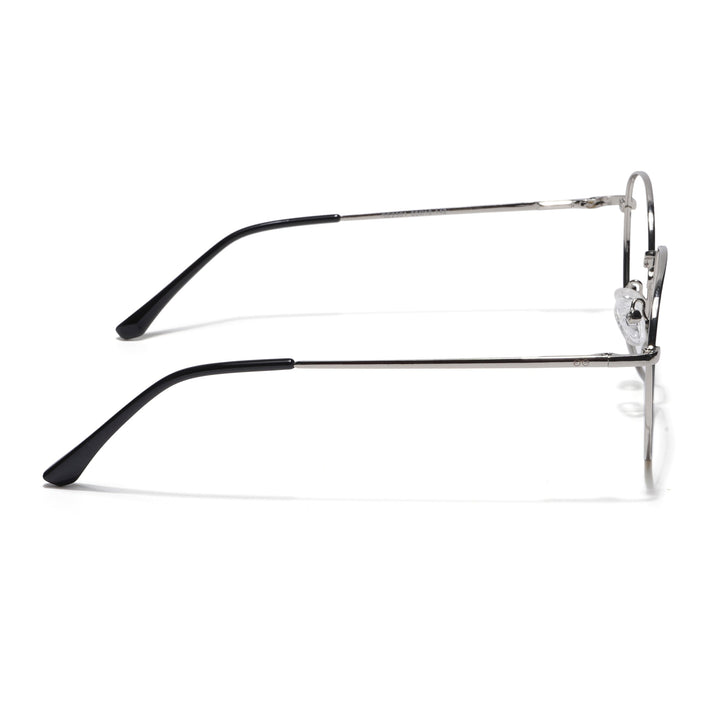 Goeye Thin Black & Silver Round Eyeglasses for Men & Women - GE1792-C3