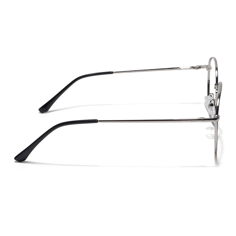 Goeye Thin Black & Silver Round Eyeglasses for Men & Women - GE1792-C3