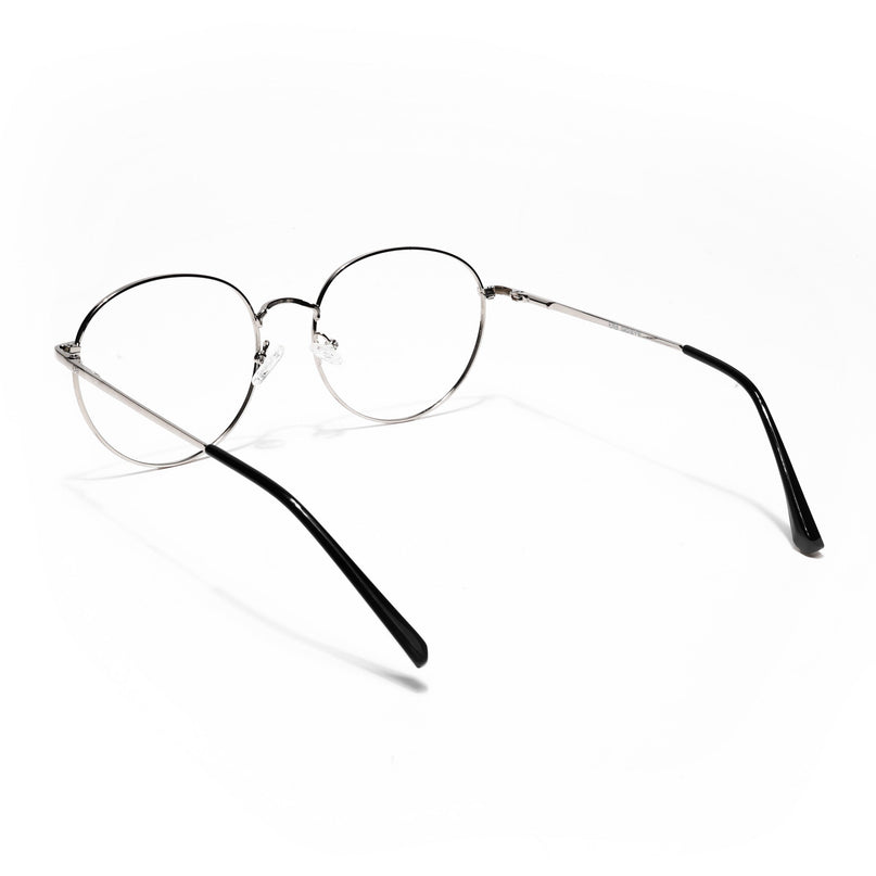 Goeye Thin Black & Silver Round Eyeglasses for Men & Women - GE1792-C3