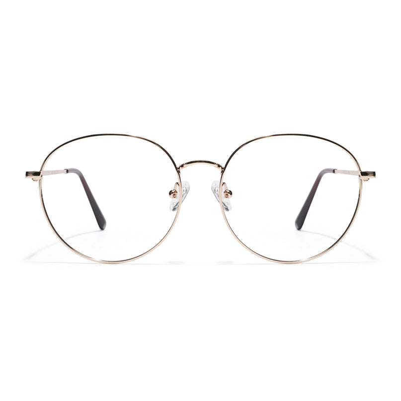 Goeye Thin Golden Round Eyeglasses for Men & Women - GE1793-C4