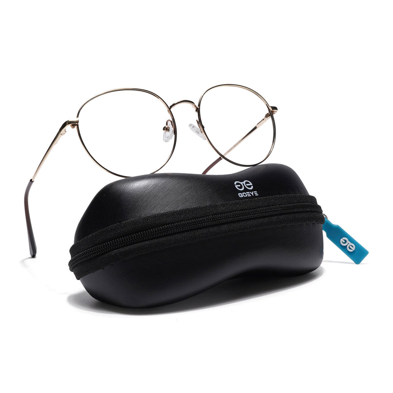 Goeye Thin Golden Round Eyeglasses for Men & Women - GE1793-C4