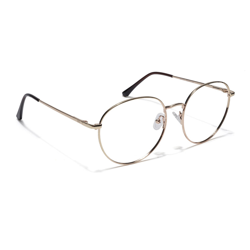 Goeye Thin Golden Round Eyeglasses for Men & Women - GE1793-C4