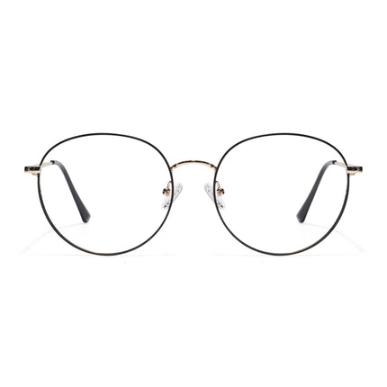 Goeye Thin Black & Golden Round Eyeglasses for Men & Women - GE1794-C5