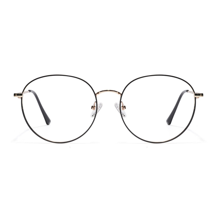 Goeye Thin Black & Golden Round Eyeglasses for Men & Women - GE1794-C5