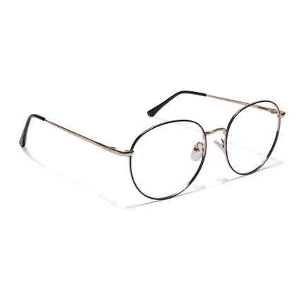 Goeye Thin Black & Golden Round Eyeglasses for Men & Women - GE1794-C5