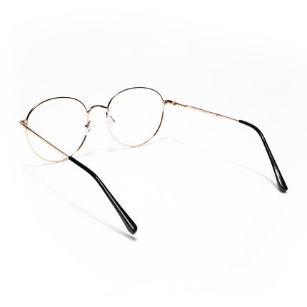 Goeye Thin Black & Golden Round Eyeglasses for Men & Women - GE1794-C5