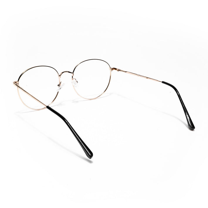 Goeye Thin Black & Golden Round Eyeglasses for Men & Women - GE1794-C5