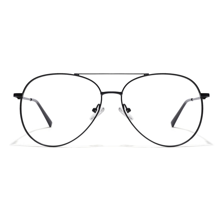 Goeye Thin Black Aviator Eyeglasses for Men & Women - GE1795-C1