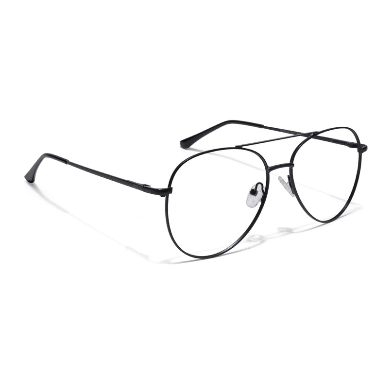 Goeye Thin Black Aviator Eyeglasses for Men & Women - GE1795-C1