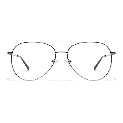 Goeye Thin Silver Aviator Eyeglasses for Men & Women - GE1796-C2