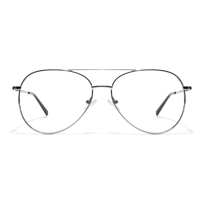Goeye Thin Silver Aviator Eyeglasses for Men & Women - GE1796-C2