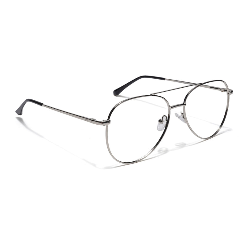 Goeye Thin Silver Aviator Eyeglasses for Men & Women - GE1796-C2