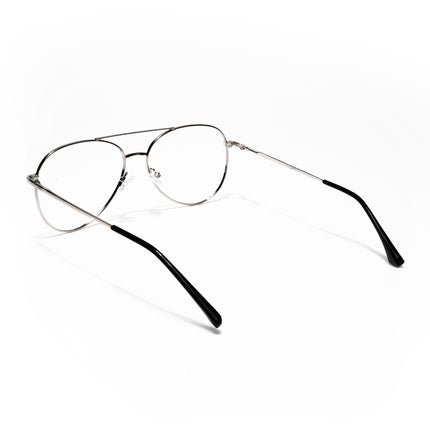 Goeye Thin Silver Aviator Eyeglasses for Men & Women - GE1796-C2