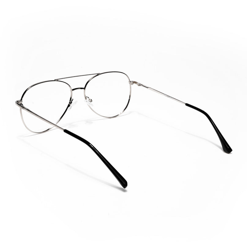 Goeye Thin Silver Aviator Eyeglasses for Men & Women - GE1796-C2