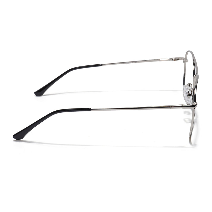 Goeye Thin Black & Silver Aviator Eyeglasses for Men & Women - GE1797-C3