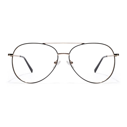 Goeye Thin Black & Golden Aviator Eyeglasses for Men & Women - GE1799-C5