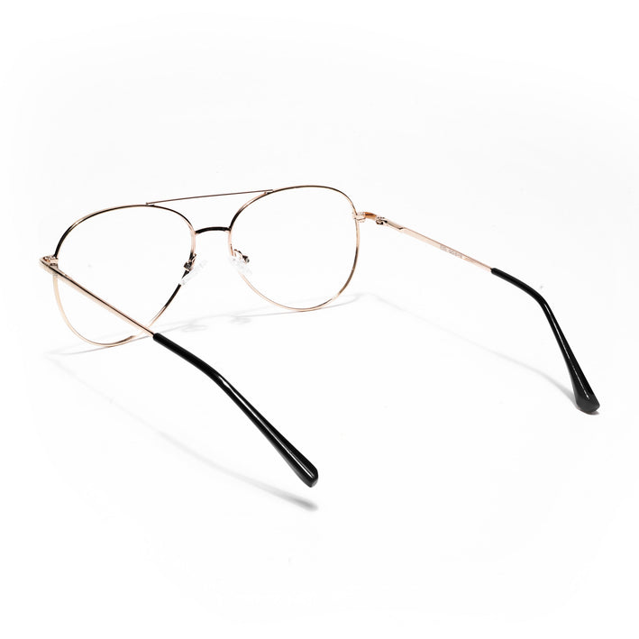 Goeye Thin Black & Golden Aviator Eyeglasses for Men & Women - GE1799-C5