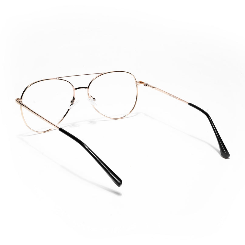 Goeye Thin Black & Golden Aviator Eyeglasses for Men & Women - GE1799-C5