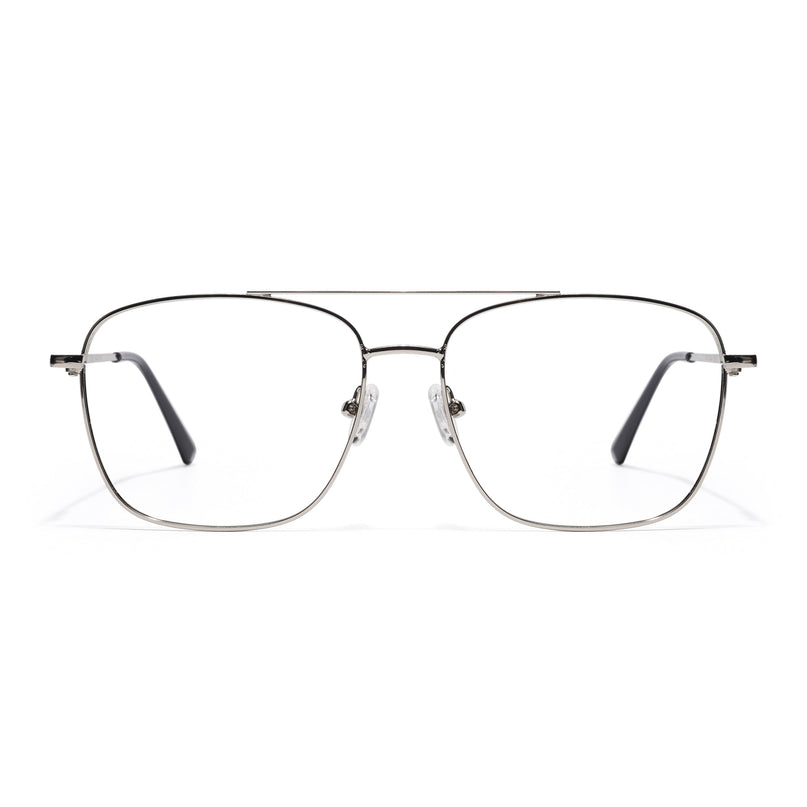 Goeye Thin Silver Wayfarer Eyeglasses for Men & Women - GE1801-C2
