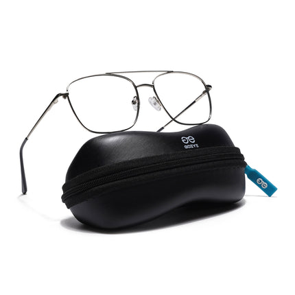 Goeye Thin Silver Wayfarer Eyeglasses for Men & Women - GE1801-C2