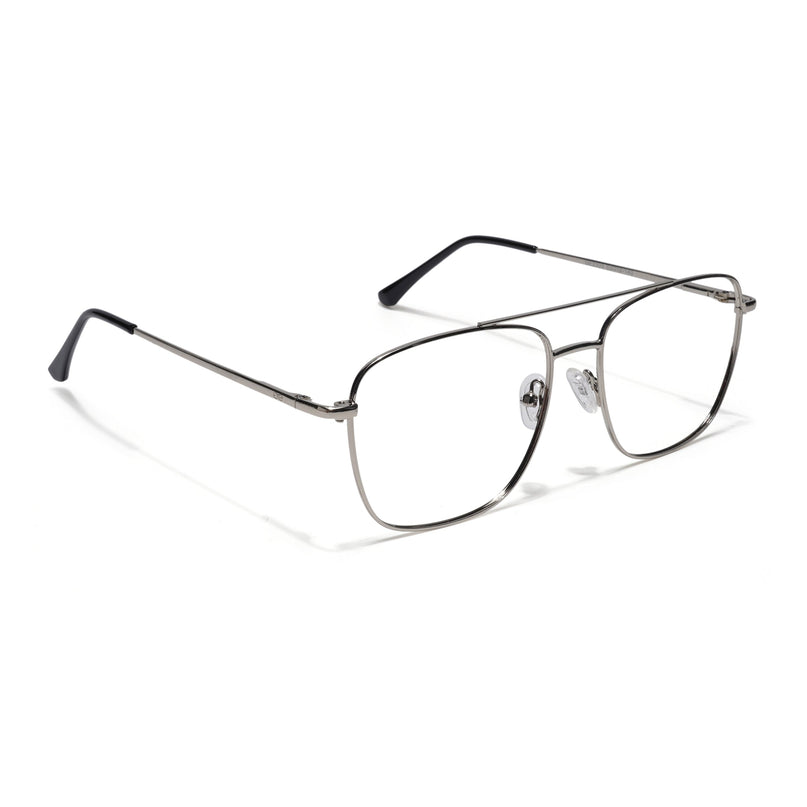 Goeye Thin Silver Wayfarer Eyeglasses for Men & Women - GE1801-C2